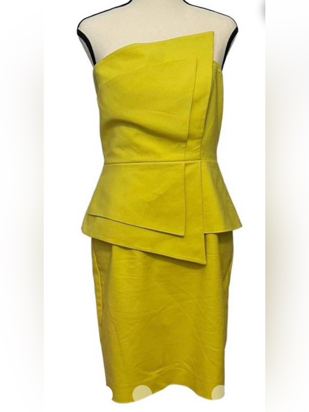 Black Halo Strapless Yellow Dress